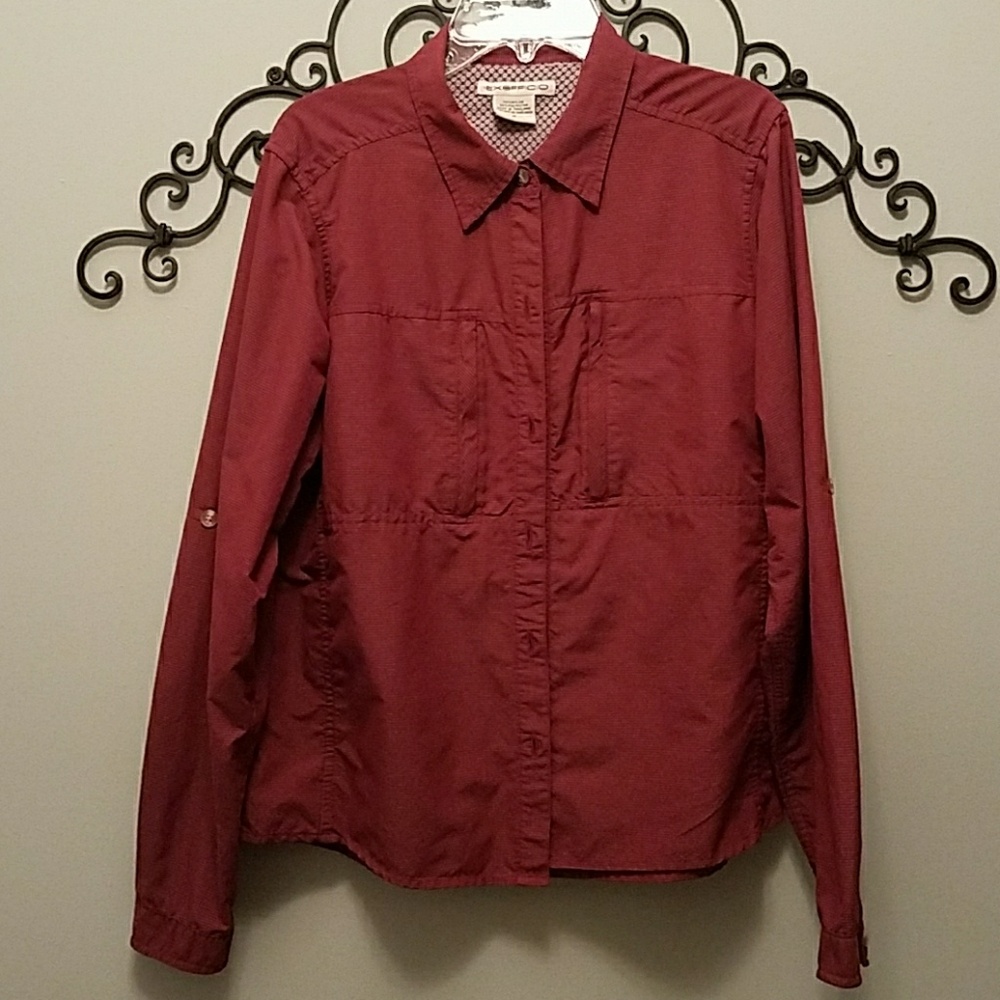 Exofficio Women's Button-Down Shirt in Deep Red